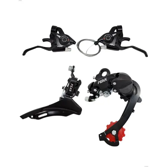 KIT BIKE TRANSMISSÃO RELAÇÃO 3X7 21V EASY FIRE CÂMBIO TRASEIRO DIANTEIRO TROCADOR RAPID FIRE