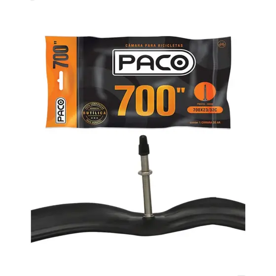Câmara de Ar 700x23/32C – Butílica – Válvula Presta 48mm – Bike Speed/Road