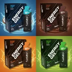 Energy Gel FourLab 35g – Display com 10 Sachês Gel Energia Rápida para Corrida, Ciclismo e Endurance
