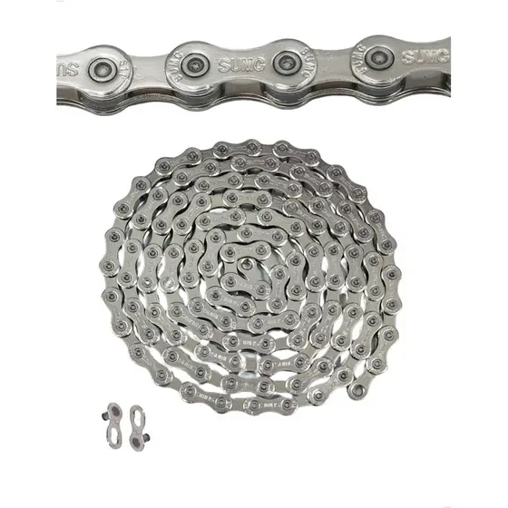 Corrente Bike Fina Index 11v SUMC 118 Elos Com Power Link Aço Resistente Troca Suave MTB Speed