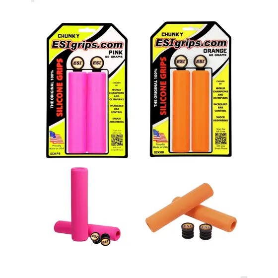 Manopla Punho Silicone 32mm Confortável Esi Grips Chunky Bike Grau Profissional Freeride 60g