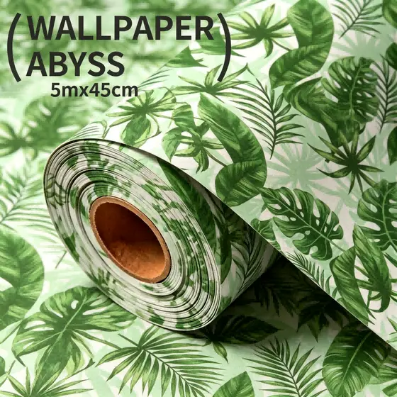 Papel De Parede  5 Metros x 45cm Autoadesivo Folhas Costela De Adão Planta Plantas Lavável