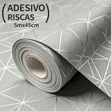 Papel De Parede Cinza 3D 5 METROS X 45CM Zara Autocolante Auto Adesivo