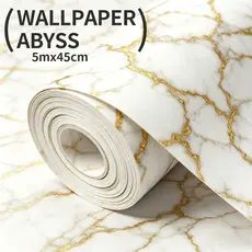 Papel Adesivo Mármore Dourado e Branco para Decoração de Ambiente
