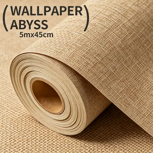 Papel De Parede Vinílico Importado Linho Amarelo Claro 45cm X 5m Premium Bancada Para Quarto Sala