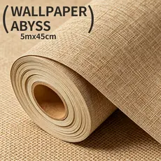 Papel De Parede Vinílico Importado Linho Amarelo Claro 45cm X 5m Premium Bancada Para Quarto Sala