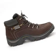 Bota Botina Adventure  Coturno Preto Masculino Couro Com Palmilha Gel