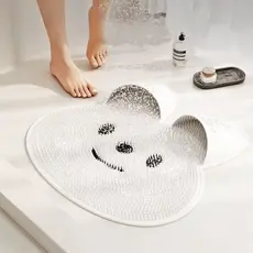 Tapete De Banho De Silicone Em Forma De Coelho Com Antiderrapante e Massagem Esfoliante
