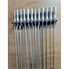 Suporte Para Espetos De Churrasco Porta Espetos Inox (Grande) Suporte de Parede + Kit Instalação Porta 12 Garfos