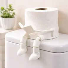 Suporte Porta Papel Higiênico Decorativo Bonequinho com jornal