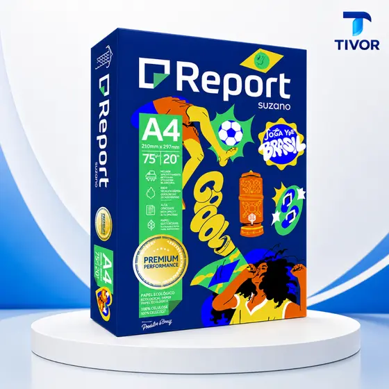 Papel Sulfite Report Resma A4 210 x 297 mm 75g Branco Pacote com 500 Folhas