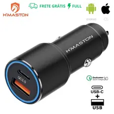 H'maston Carregador Veicular turbo 67W TIPO C + USB Turbo Carregamento rápido/Universal Original