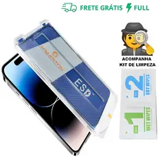 Kit 2 Pelicula de Vidro Temperado 9H Aplicação em 1 Toque Sem Poeira Protetor De Tela Para iPhone