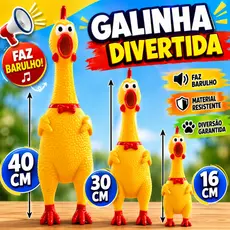 Galinha Frango Borracha Mordedor Cachorro Pet Faz Barulho Brinquedos Cachorro