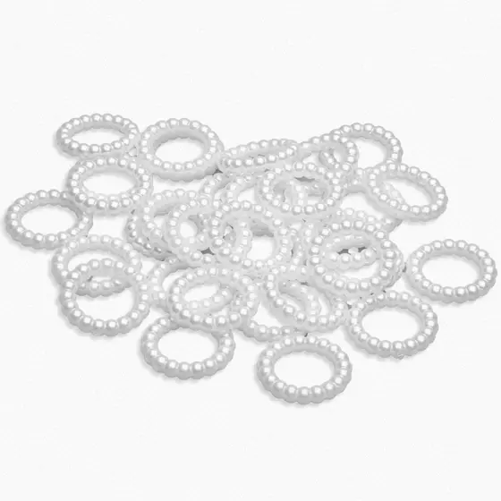 Porta Guardanapo Argola Pérola Branca 25mm - Com 50 Unidades - MGX