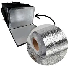 Papel Alumínio Adesivo Para Forrar Isopor Térmico Ambulante Delivery Motoboy Bag De Ifood Entrega 2M X 0,40cm