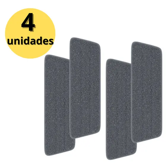 Refil 4 Unidades Rodo Magico Mop Spray Esfregão Cinza Com Reservatorio Rodo De Limpeza Piso