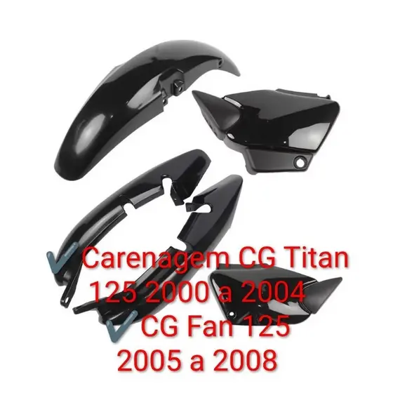 Kit Carenagem Cg Titan 125 2000 ate 2004  Cg Fan 125 2005 ate 2008 Preto
