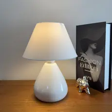 Abajur Luminária de Cerâmica Porcelana Gota Com Cúpula para Decoração Quarto Escritório Sala