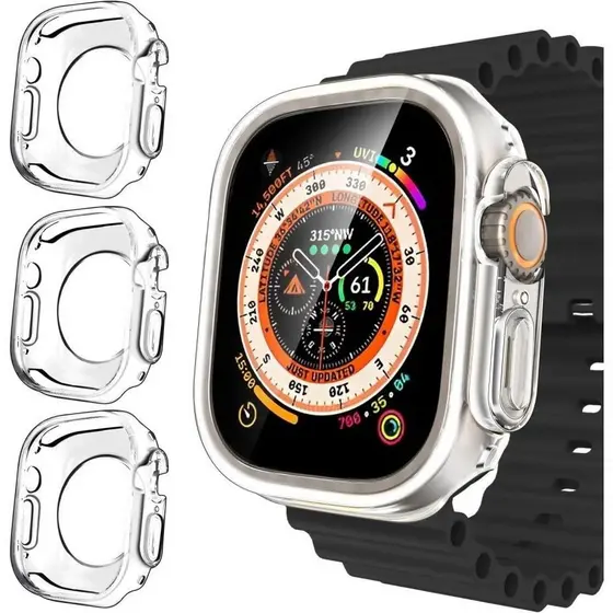 Case Capa Em Silicone Para Relógio 360º Flexível Proteção Antiqueda Para Smartwatch Iwo Ultra Apple