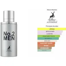 Perfume Árabe NO. 2 MEN Maison Alhambra Eau De Parfum Original 80ml Perfume Masculino