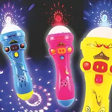 Microfones Lanterna Projetor Infantil Iluminação Para Criança Cantar Crianças Musical