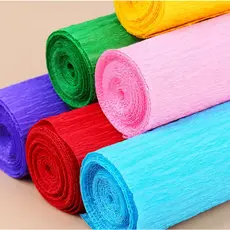Rolinhos Papel Crepom Comum 48x200cm Papel Escolar Artesanato Decoração Colorido Papel Escola