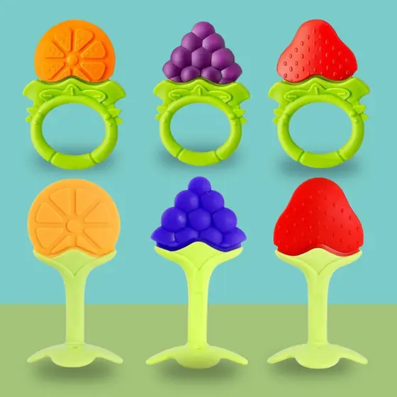 Frutas Mordedor Sensorial Texturas Bebe Gengiva Dentes Brinquedo Mordedor para Bebes Frutinhas