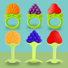 Frutas Mordedor Sensorial Texturas Bebe Gengiva Dentes Brinquedo Mordedor para Bebes Frutinhas