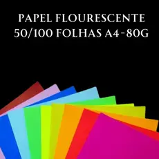 50/100 Folhas Papel Neon Criativo A4 80g Papel Fluorescente Material Escolar
