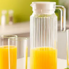 Jarro de Vidro Jarra para Suco água 1L ou 500ml Casa Jarra para Cozinha Vidro Com Tampa