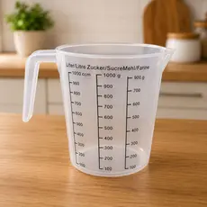 Jarra Medidora 1L Plástico Graduada para Líquidos Farinhas Receitas Cozinha Resistente Duhome