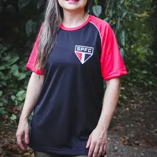 Camisa São Paulo com  Manga Vermelha Manto Sagrado Futebol Tricolor Paulista - Soberano - Licenciado