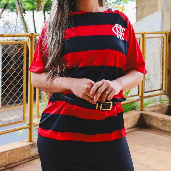 Camisa Flamengo Torcedor Manto Unissex DryListrada Trechos do Hino Oficial Mengo RubroNegro Uniforme