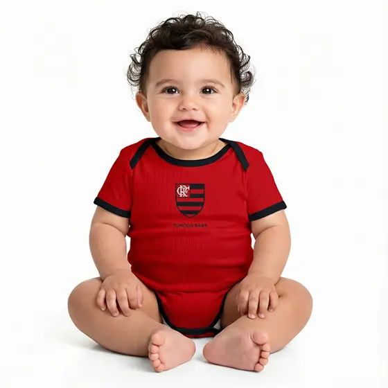 Body Baby Flamengo Mengão torcida Paixão Hereditária no Peito