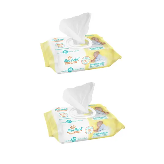 Kit 2 Toalha Umedecida Meu Bebê RN Dermocalmante 100und