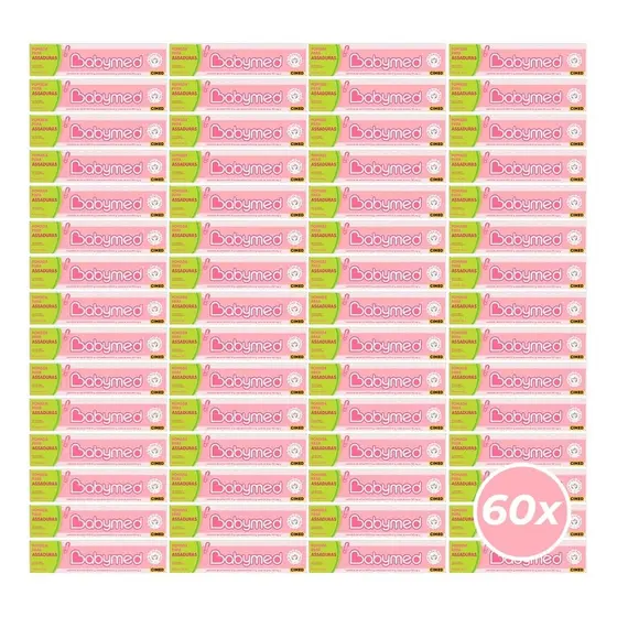 Kit 60 Pomadas Para Prevenção De Assaduras Babymed Rosa 45g