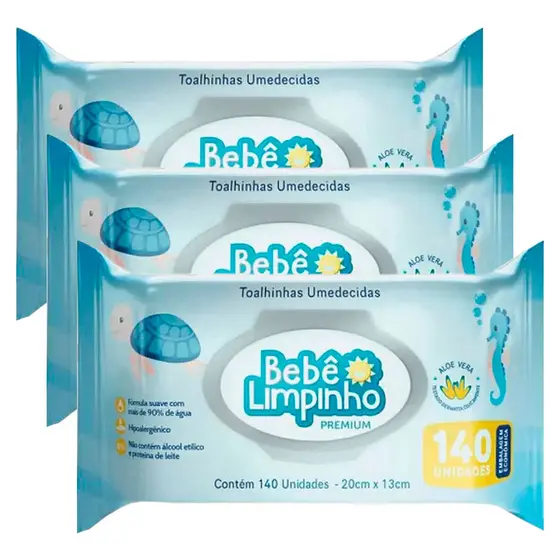 kit 420 Toalhas Umedecidas João e Maria Bebê Limpinho
