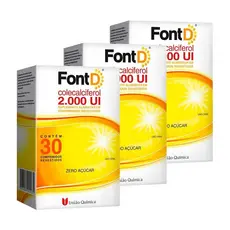 Kit  3 Unidades Vitamina D Font D 2.000UI c/ 30 cápsulas