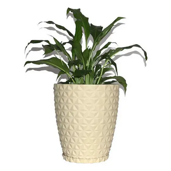 Vaso Polietileno para Plantas Jardim Sala Luxo Coluna Bojo Diamante 1 Bege