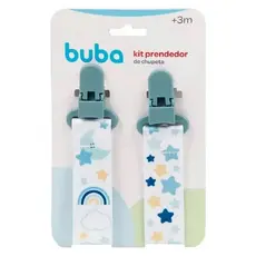 Kit 2 Prendedores de Chupeta Buba Estrelas Azul