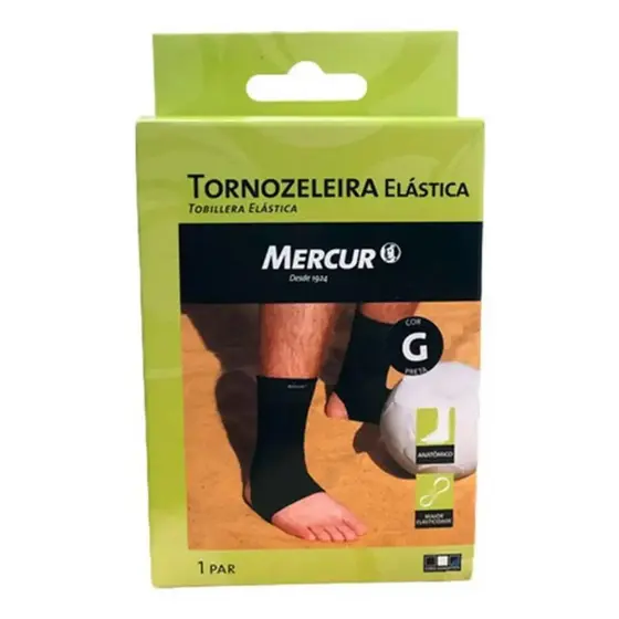 Tornozeleira Elastica Mercur Preto Tam G