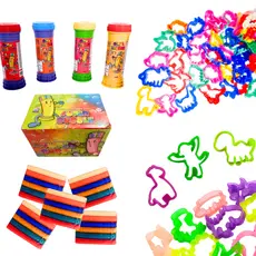 Kit Brinquedo Infantil Prenda Festa Criança 40 (Massinha + Forminhas de Modelar + Bolha de Sabao)
