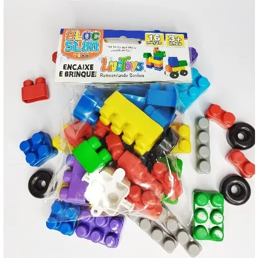 25 Pct Bloco De Montar 16 Peças Brinquedo Educativo Infantil Didático