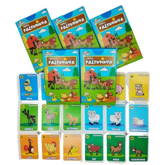 Kit 20  Jogo Da Memoria Fazendinha Infantil P/ Kit Festa Lembrancinha Aniversario Prenda Quermesse