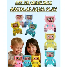 Kit Jogo Argola Game Agua Aqua play Lembrancinha Anti - Estresse Pop Ball Sensorial Alívio Stress