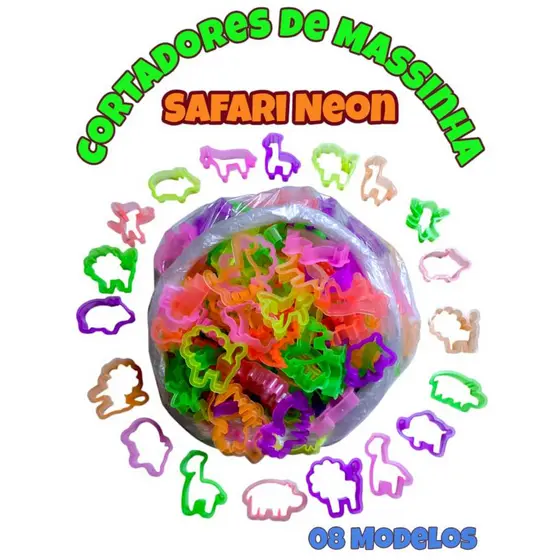 30 Cortador Safari Animais Molde De Massinha Forminha Biscoito Lembrancinha Kit Festa P/ Aniversario