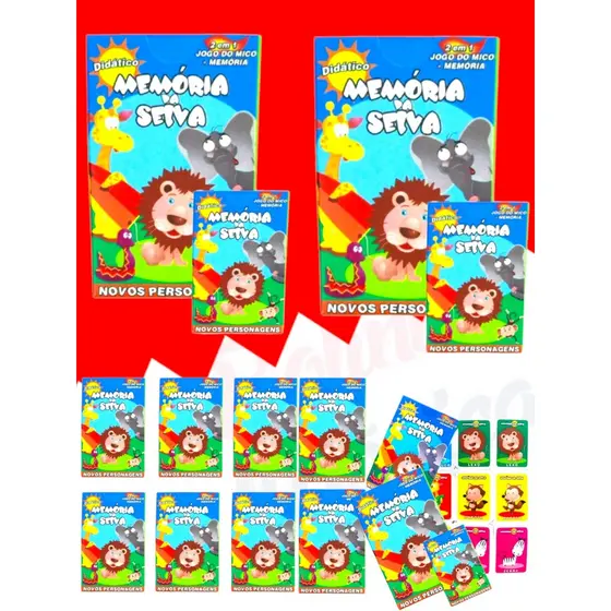Kit 40 Caixinha De Jogo Memoria Safari Lembracinha Selva Infantil Jogo infantil Festa Prenda Criança