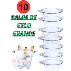 Kit Baldes de Gelo Acrilico Cristal Transparente 4,5L Balde Para Bebidas Kit Festa Casamento Eventos