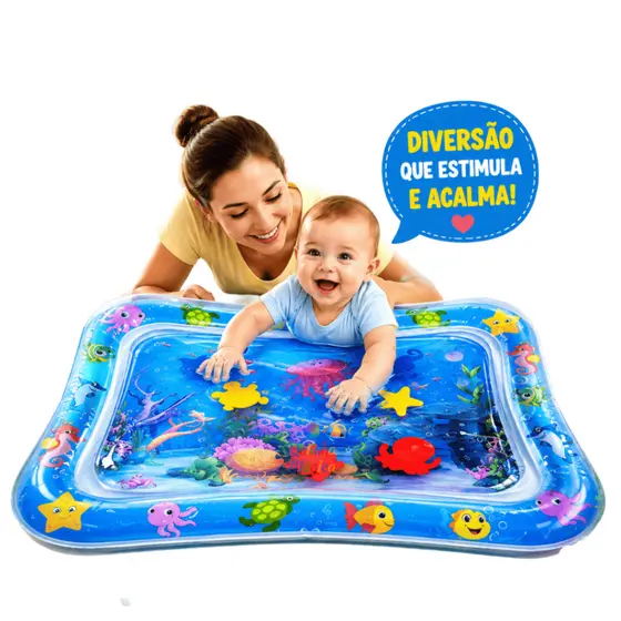 Tapete Infantil Sensorial Inflável Água Bebê Atividades Estimula Desenvolvimento Criança Pets